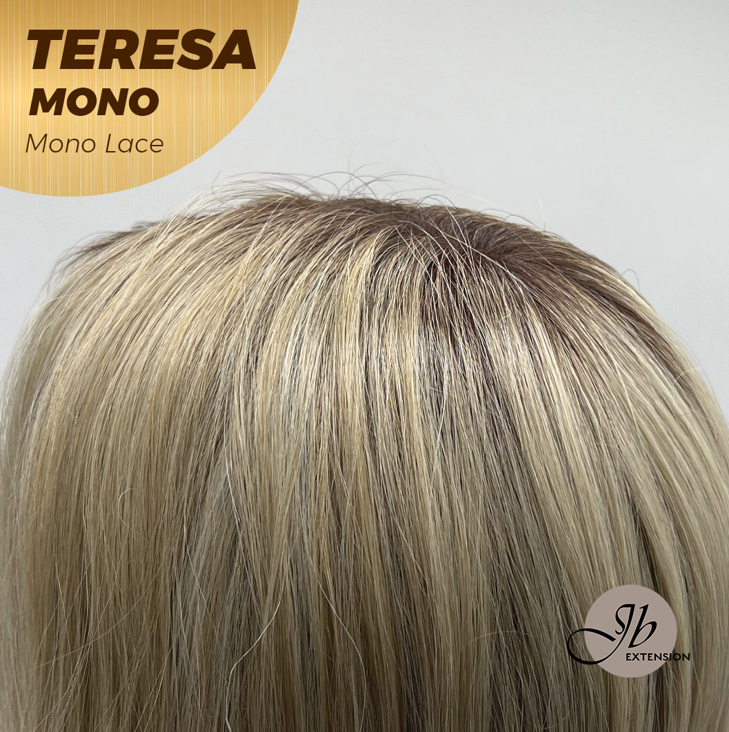 [PRE-ORDER] JBEXTENSION TERESA MONO 16INCH Monofilament Handmade Wig 6X5 Full Monofilament Hand Tied Top Wig 16 Inches Mix Blonde Curly Mono Lace Wig With Anti-slip Silicone Strips Glueless Wig TERESA MONO - 16Inch【BENDY EAR TABS】