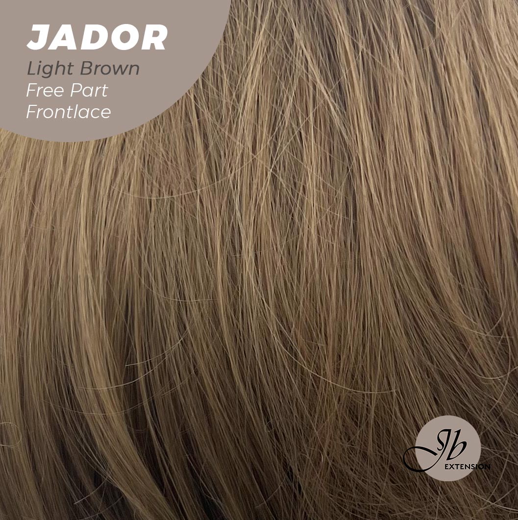 JBEXTENSION 10 Inches Light Brown Curly Lace Front Wig.Pre Plucked 13*4 HD Transparent Lace Frontal Handmade Futura Fiber Swiss Lace Synthetic Fiber Glueless Wig JADOR LIGHT BROWN