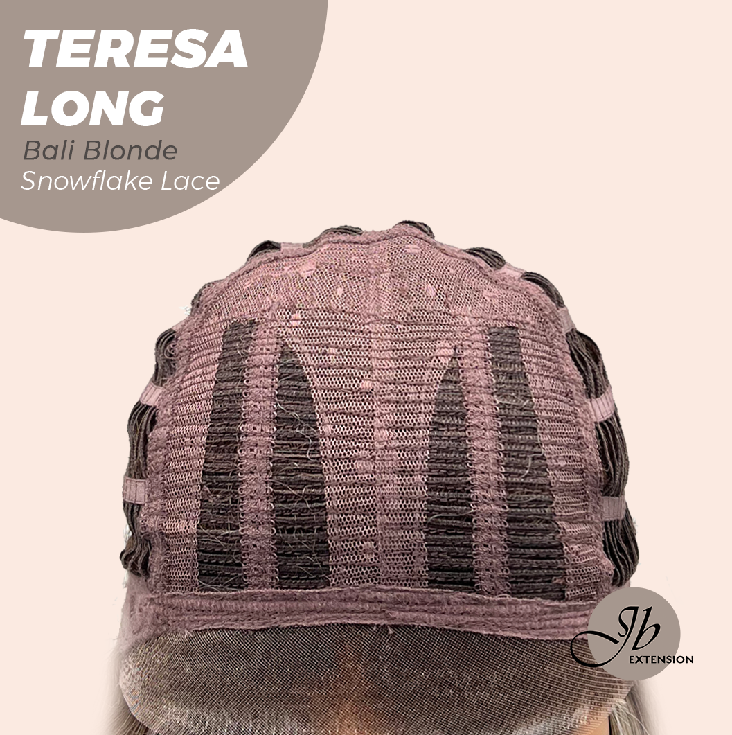 JBEXTENSION 22 Inches Long Bali Blonde Pre-Cut Snowflake Lace Frontlace Glueless Wig TERESA LONG BALI BLONDE【PERMATEASE】【BENDY EAR TABS】