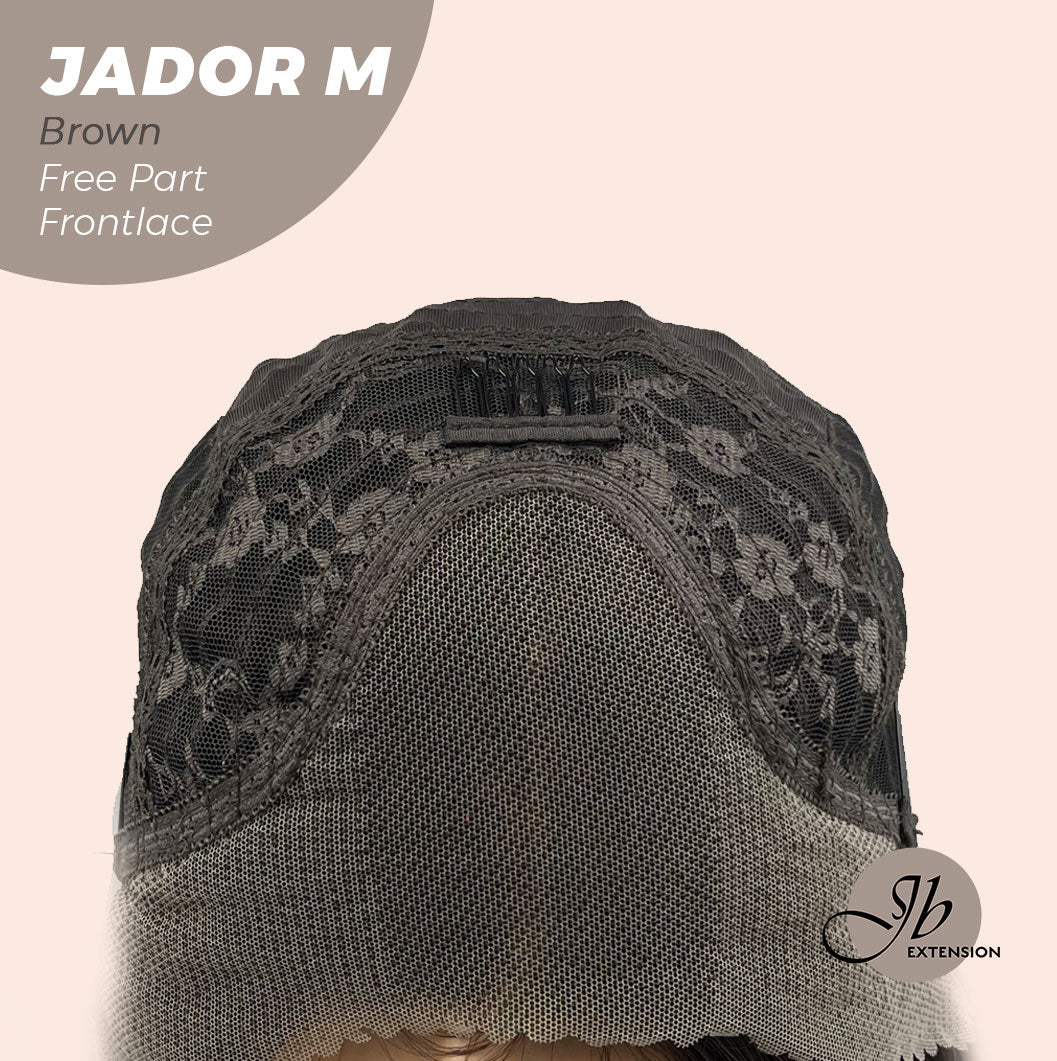 JBEXTENSION 20 Inches Brown Curly Lace Front Wig.Pre Plucked 13*4 HD Transparent Lace Frontal Handmade Futura Fiber Swiss Lace Synthetic Fiber Glueless Wig JADOR M BROWN