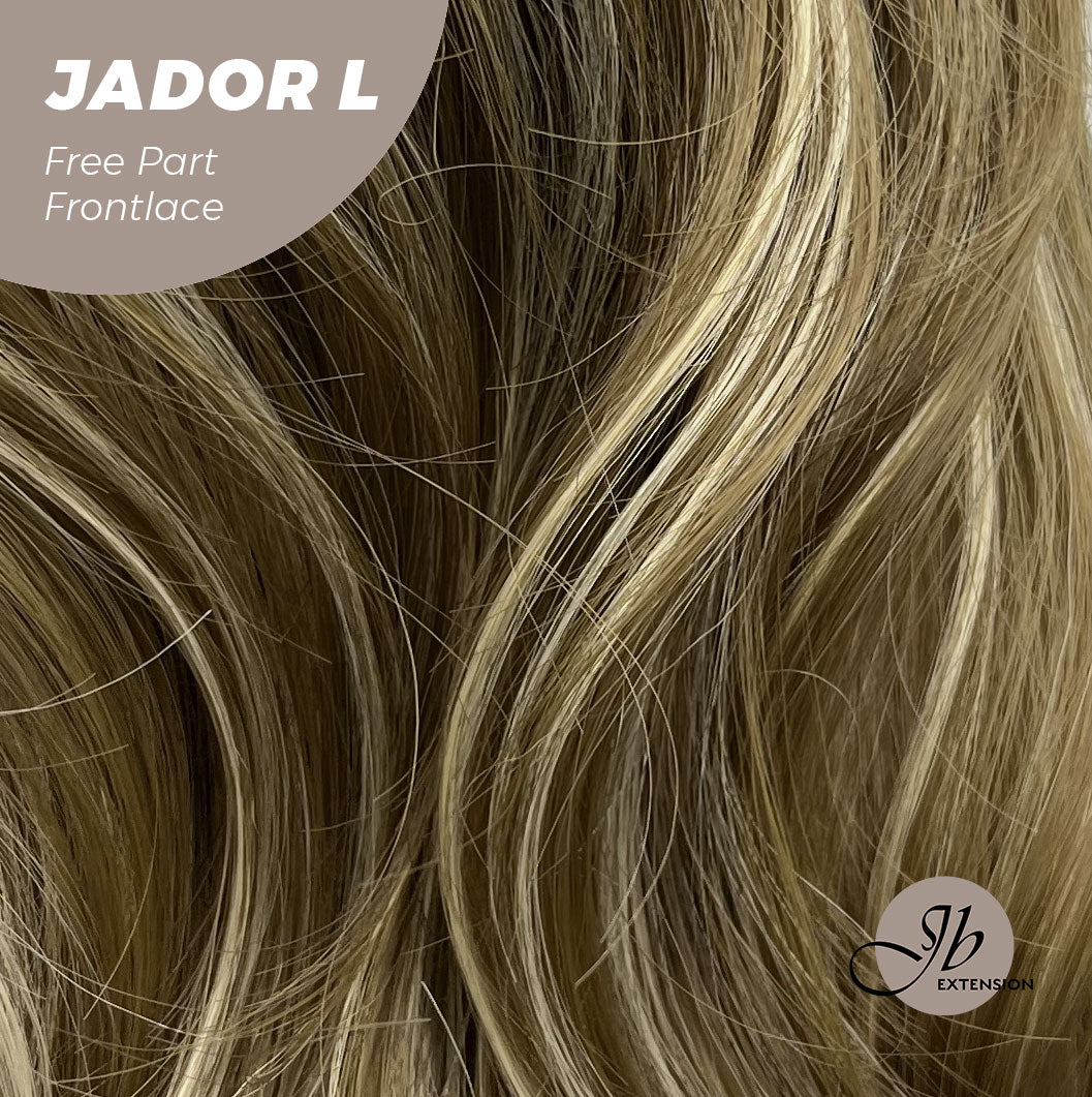 Nichole's Selection -24 Inches Blonde Highlight Curly Lace Front Wig.Pre Plucked 13*4 HD Transparent Lace Frontal Handmade Futura Fiber Swiss Lace Synthetic Fiber Pre-Cut Lace Glueless Wig JADOR L