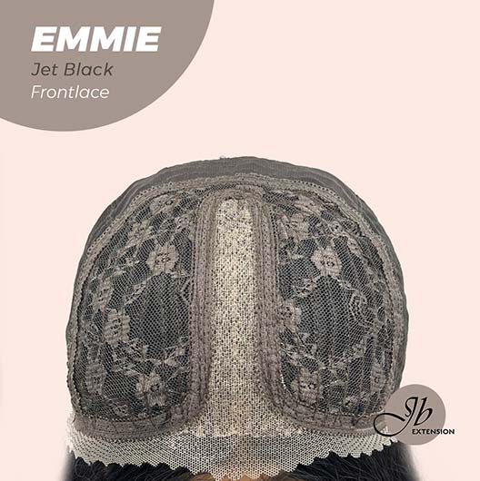 JBEXTENSION 26 Inches Curly Women Jet Black Wig Pre-Cut Frontlace Glueless Wig EMMIE JET BLACK