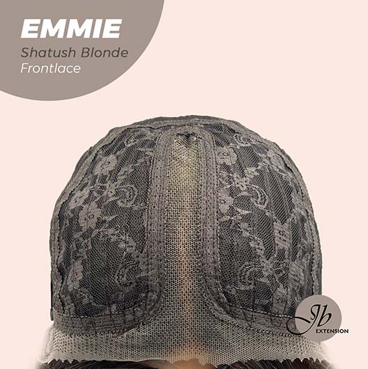 JBEXTENSION 26 Inches Curly Women Shatush Blonde Wig Pre-Cut Frontlace Glueless Wig EMMIE SHATUSH BLONDE