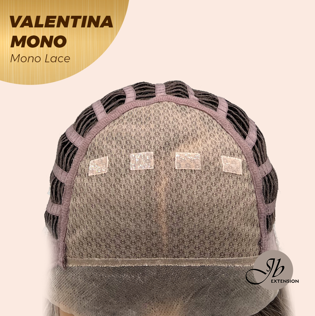 JBEXTENSION VALENTINA MONO Monofilament Handmade Wig 6X5 Full Monofilament Hand Tied Top Wig 12 Inches Ombre Brown Full Mono Lace Wig With Anti-slip Silicone Strips Glueless Wig VALENTINA MONO【BENDY EAR TABS】