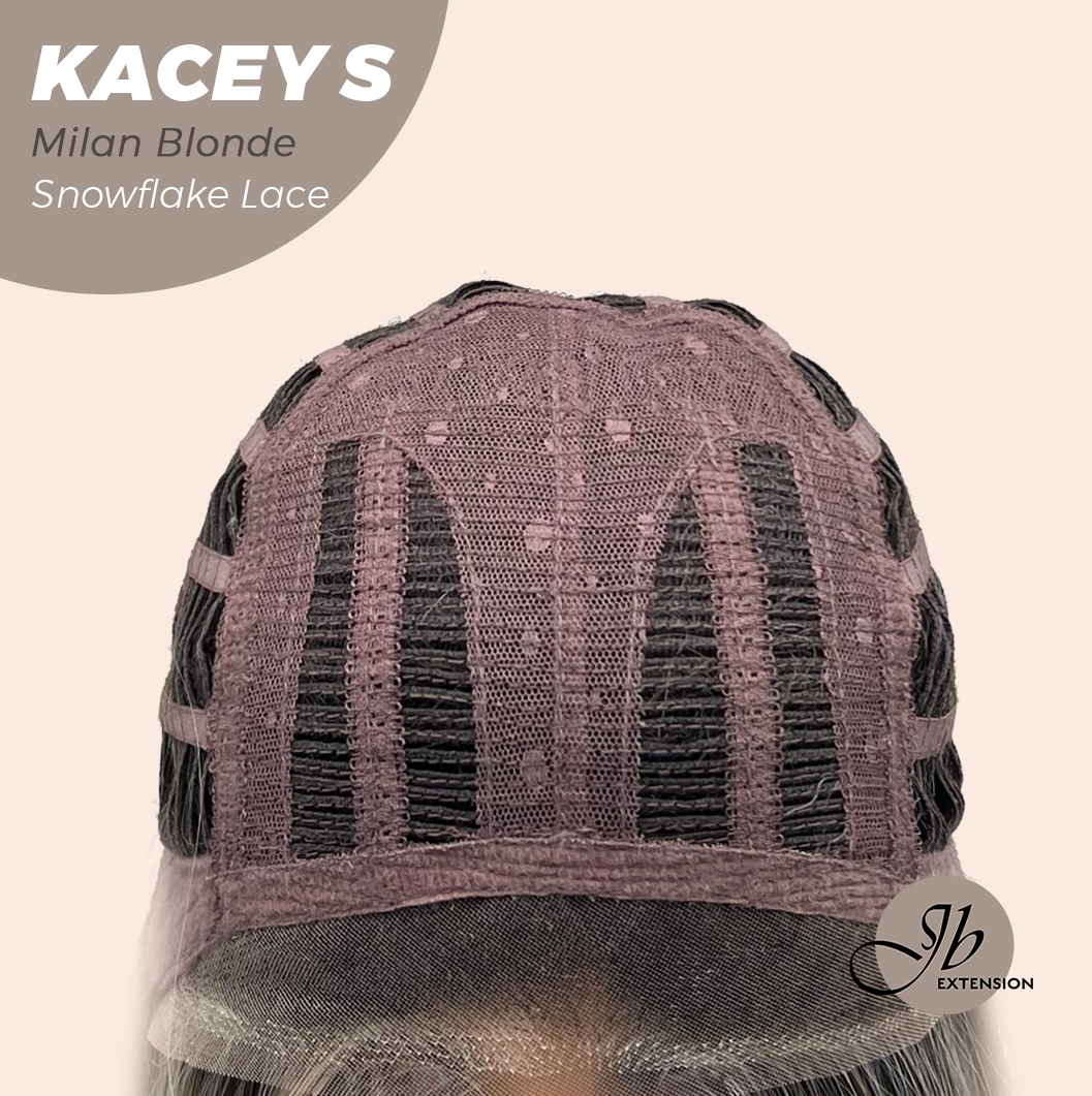 JBEXTENSION 20 Inches Milan Blonde Pre-Cut Snowflake Lace Frontlace Glueless Wig KACEY S MILAN BLONDE【PERMATEASE】【BENDY EAR TABS】
