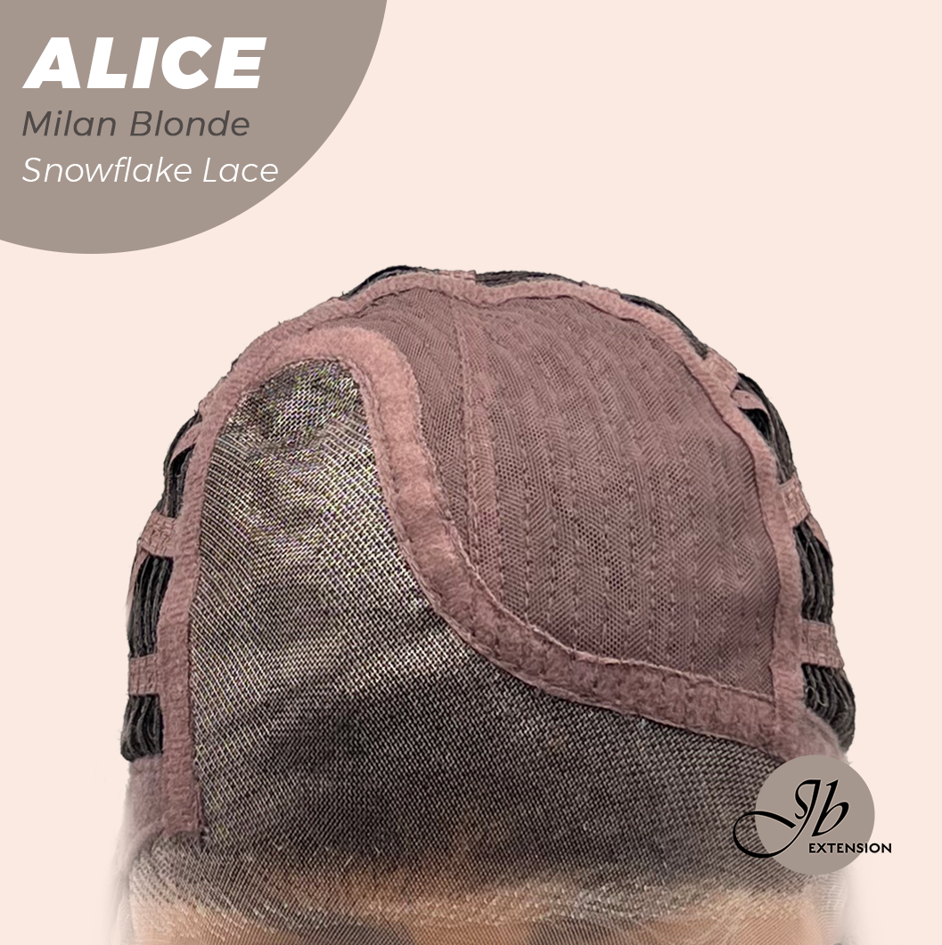 JBEXTENSION 12 Inches Milan Blonde Pre-Cut Side Part Snowflake Lace Frontlace Glueless Wig ALICE MILAN BLONDE【BENDY EAR TABS】- M/L