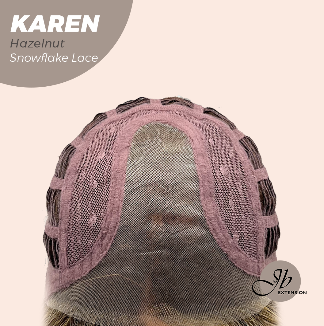 [PRE-ORDER] JBEXTENSION 18 Inches Hazelnut Pre-Cut T Part Snowflake Lace Frontlace Glueless Wig KAREN HAZELNUT【BENDY EAR TABS】