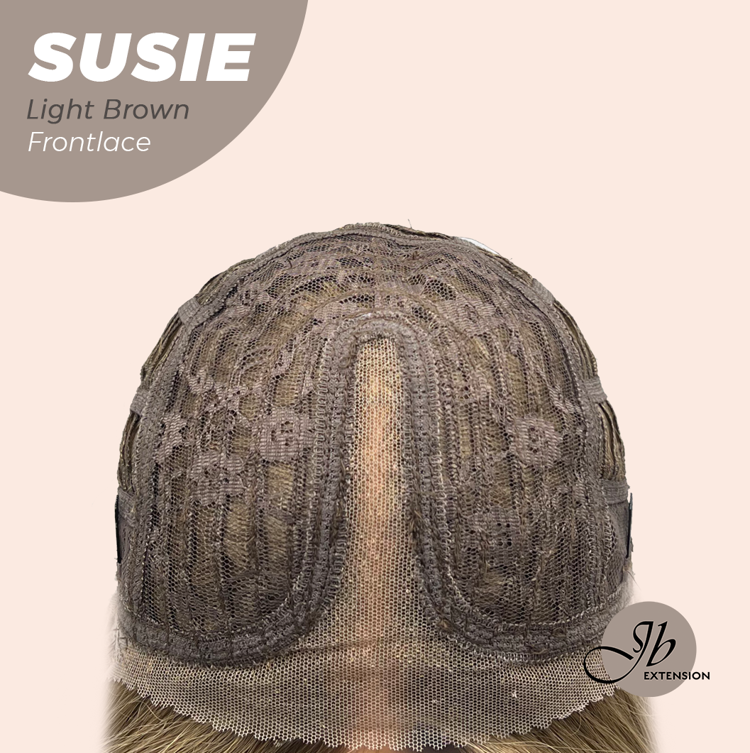 JBEXTENSION 16 Inches Light Brown Women Pre-Cut Frontlace Glueless Wig SUSIE LIGHT BROWN