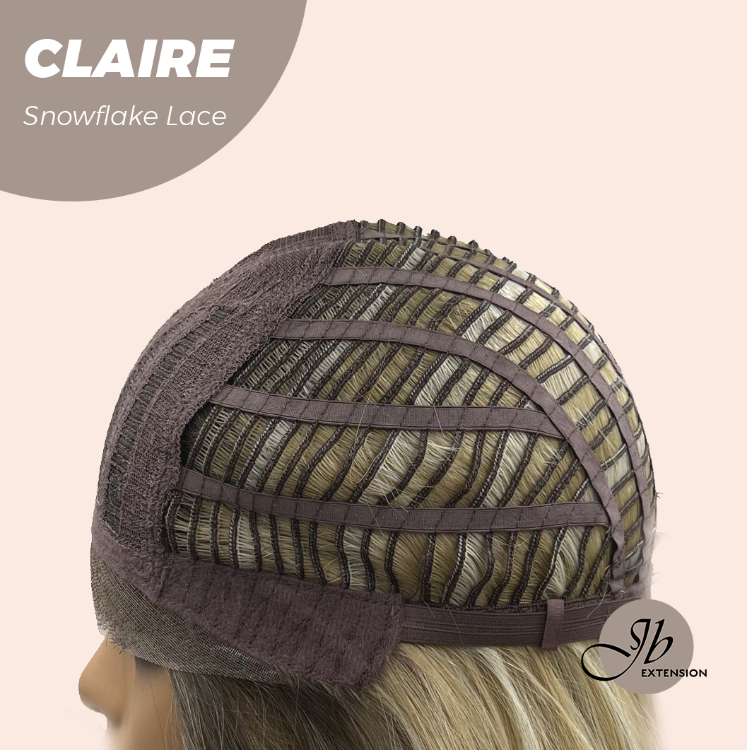 JBEXTENSION 22 Inches Mix Blonde Pre-Cut Snowflake Lace Frontlace Glueless Wig CLAIRE SNOWFLAKE【PERMATEASE】【BENDY EAR TABS】- M/L