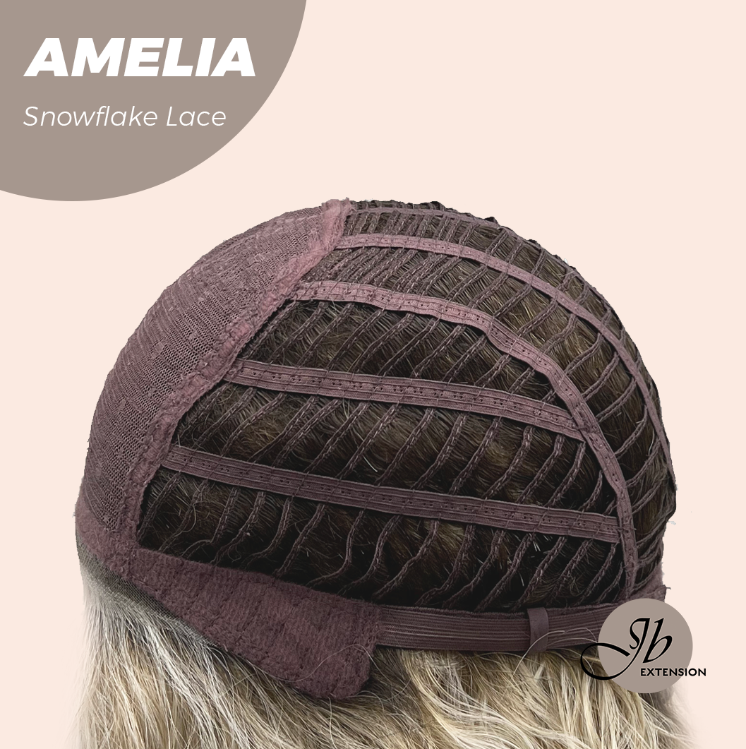 JBEXTENSION 13 Inches Deep Curly Blonde Pre-Cut Snowflake Lace Frontlace Glueless Wig AMELIA【PERMATEASE】【BENDY EAR TABS】