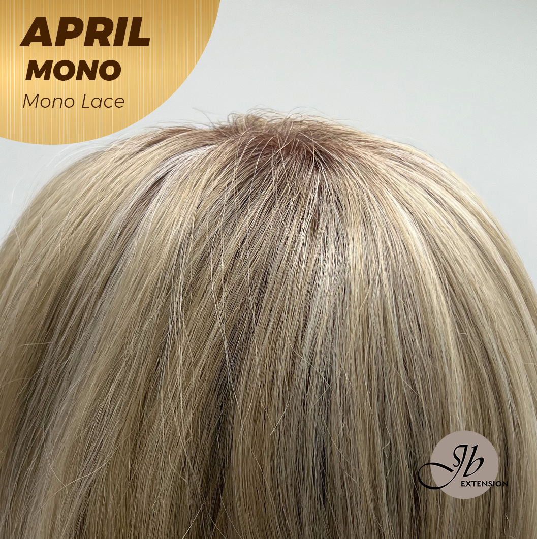 [PRE-ORDER] JBEXTENSION APRIL MONO Monofilament Handmade Wig 6X5 Full Monofilament Hand Tied Top Wig 18 Inches Mix Blonde Mono Lace Wig With Anti-slip Silicone Strips Glueless Wig APRIL MONO MIX BLONDE【BENDY EAR TABS】