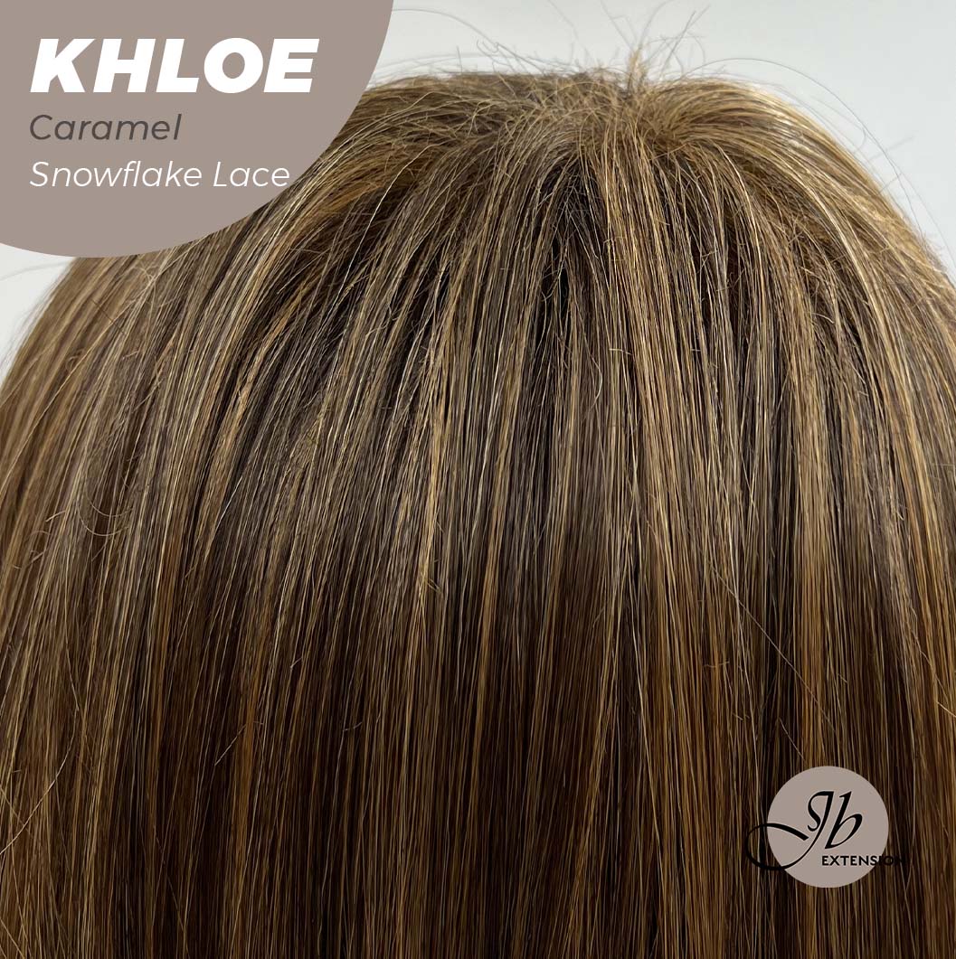 Nichole's Selection - 12 Inches Bob Cut Caramel Pre-Cut Snowflake Lace Frontlace Glueless Wig KHLOE LACE【PERMATEASE】【BENDY EAR TABS】