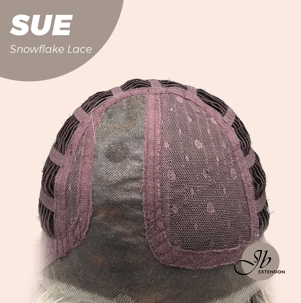 JBEXTENSION 17 Inches Blonde Deep Curly Pre-Cut Side Part Snowflake Lace Frontlace Glueless Wig SUE【BENDY EAR TABS】