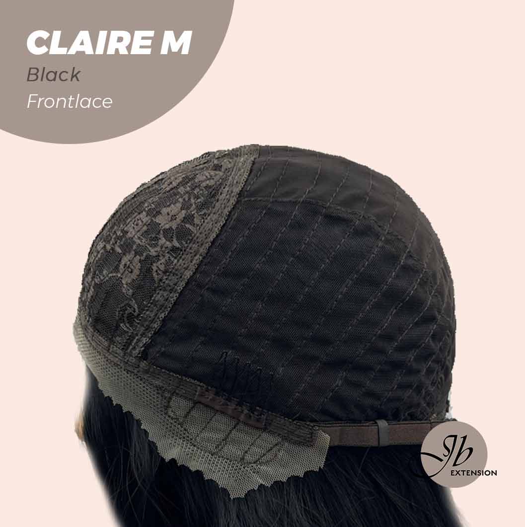 JBEXTENSION 22 Inches Body Wave Jet Black Pre-Cut Frontlace Glueless Wig CLAIRE M BLACK