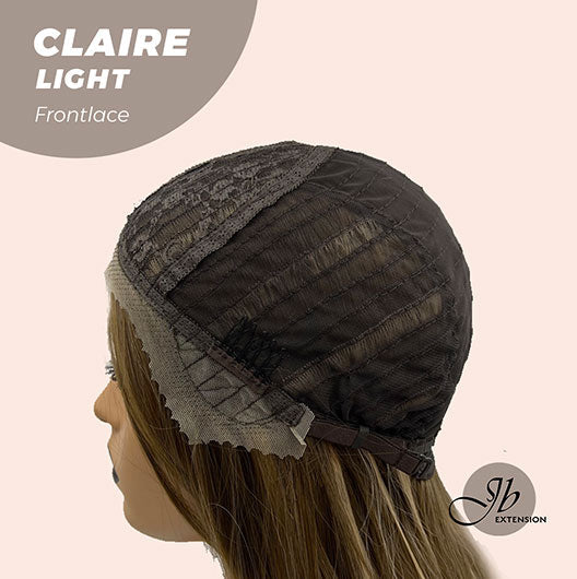 JBEXTENSION 24 Inches Body Wave Light Brown With Highlight Pre-Cut Frontlace Glueless Wig CLAIRE LIGHT