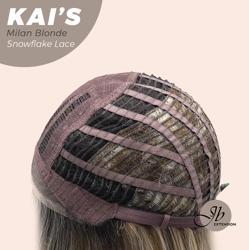 JBEXTENSION 18 Inches Milan Blonde Pre-Cut Snowflake Lace Frontlace Glueless Wig KAI'S MILAN BLONDE【PERMATEASE】【BENDY EAR TABS】- M/L
