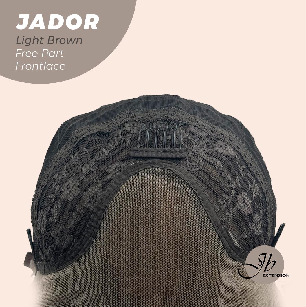 JBEXTENSION 10 Inches Light Brown Curly Lace Front Wig.Pre Plucked 13*4 HD Transparent Lace Frontal Handmade Futura Fiber Swiss Lace Synthetic Fiber Glueless Wig JADOR LIGHT BROWN