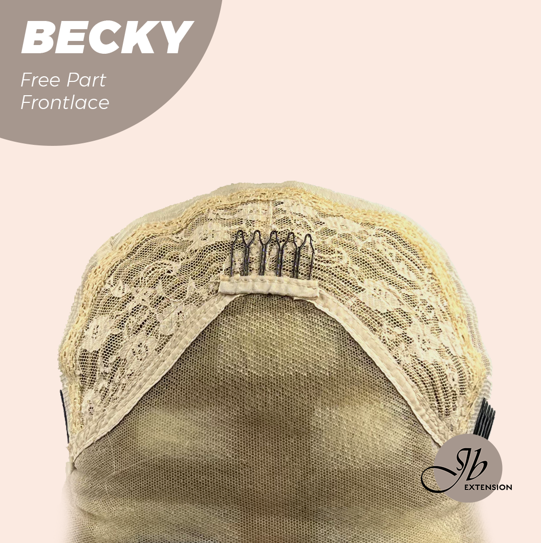 JBEXTENSION 28 Inches Blonde Curly Fiber X, Tangle Less Pre-Cut Free Part Frontlae Glueless Wig BECKY