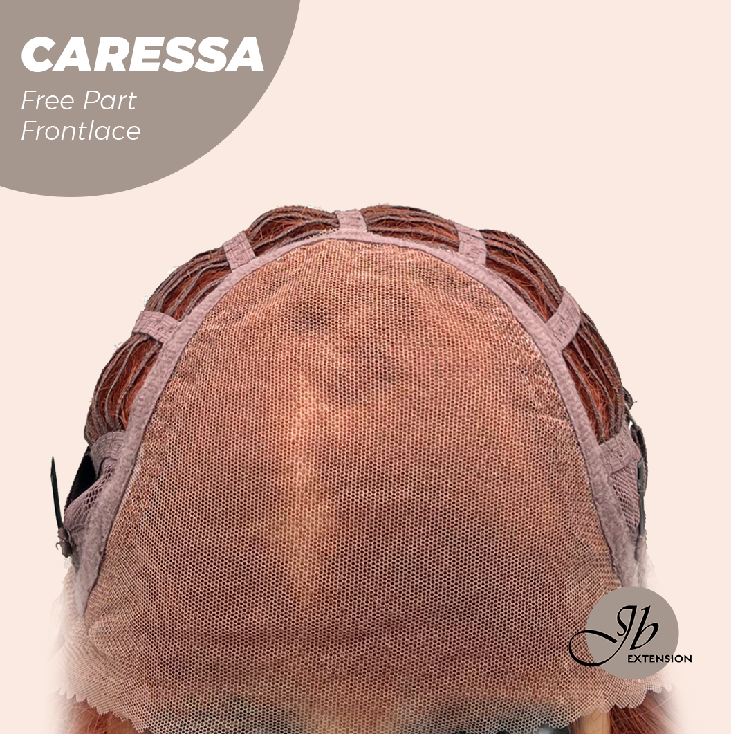 JBEXTENSION 22 Inches Copper Curly Wave 13X6 Pre-Cut Free Part Frontlae Glueless Wig CARESSA