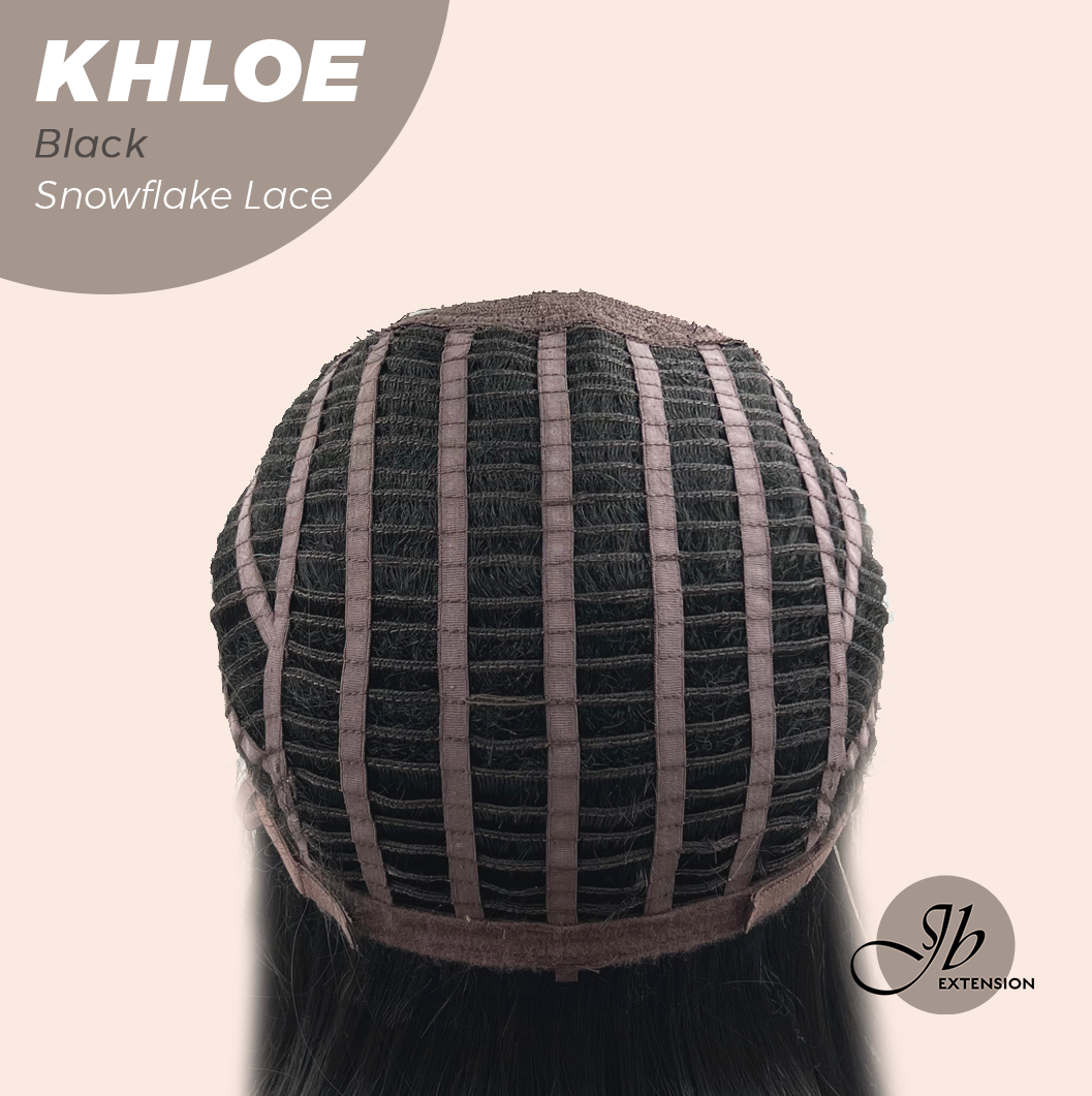 JBEXTENSION 12 Inches Bob Cut Black Pre-Cut Snowflake Lace Frontlace Glueless Wig KHLOE BLACK【PERMATEASE】【BENDY EAR TABS】
