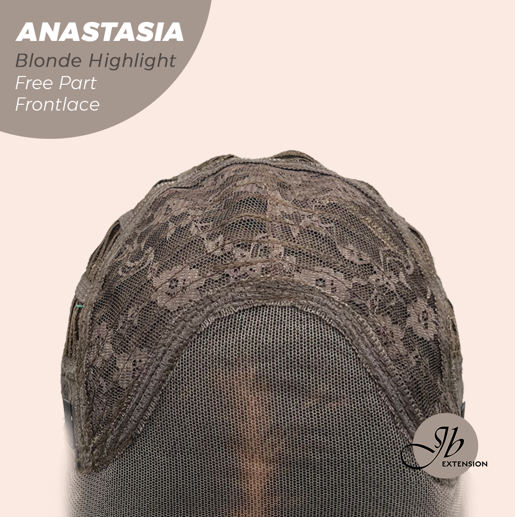 JBEXTENSION 20 Inches Blonde Highlight Curly Pre-Cut 13X3 Lace Free Part Frontlace Glueless Wig ANASTASIA BLONDE HIGHLIGHT