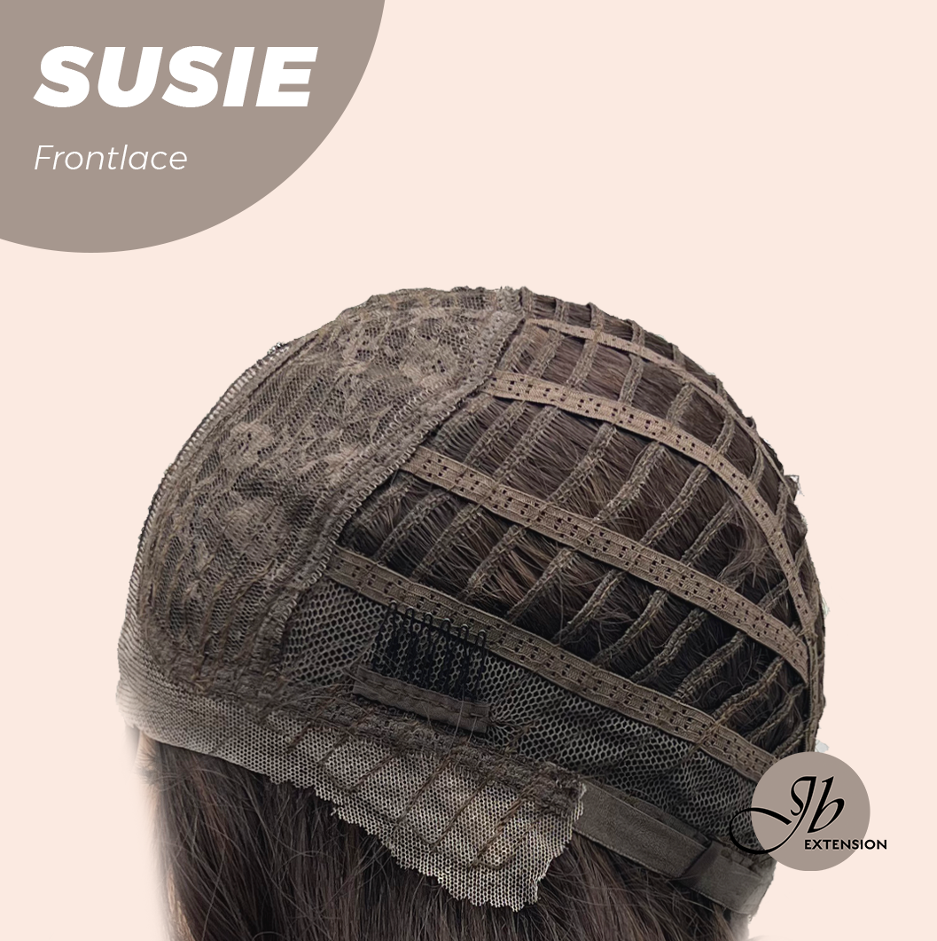 JBEXTENSION 16 Inches Dark Brown Women Pre-Cut Frontlace Glueless Wig SUSIE