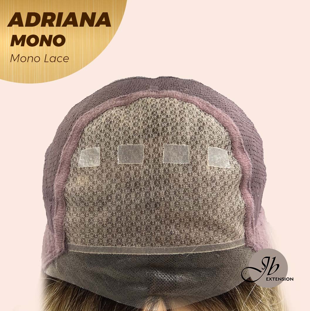 [PRE-ORDER] JBEXTENSION ADRIANA MONO Full Monofilament Handmade Full Lace Full Hand Tied Wig 14 Inches Blonde With Dark Root Wave Mono Lace Handmade Futura Fiber Wig With Anti-slip Silicone Strips Glueless Wig Adriana Mono【BENDY EAR TABS】