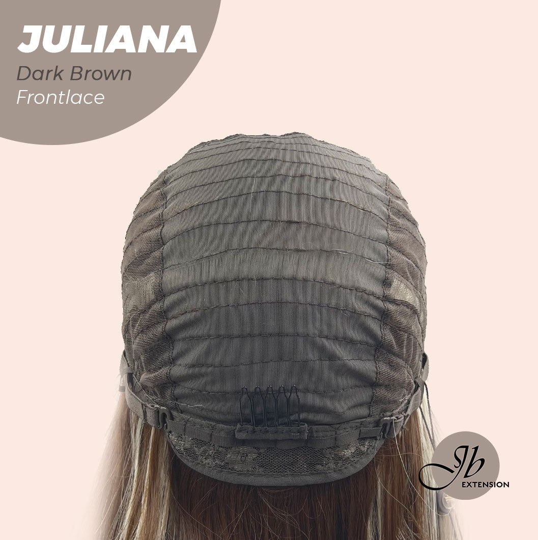 JBEXTENSION 26 Inches Wolf Cut Brown With Highlight Frontlace Glueless Wig JULIANA DARK BROWN