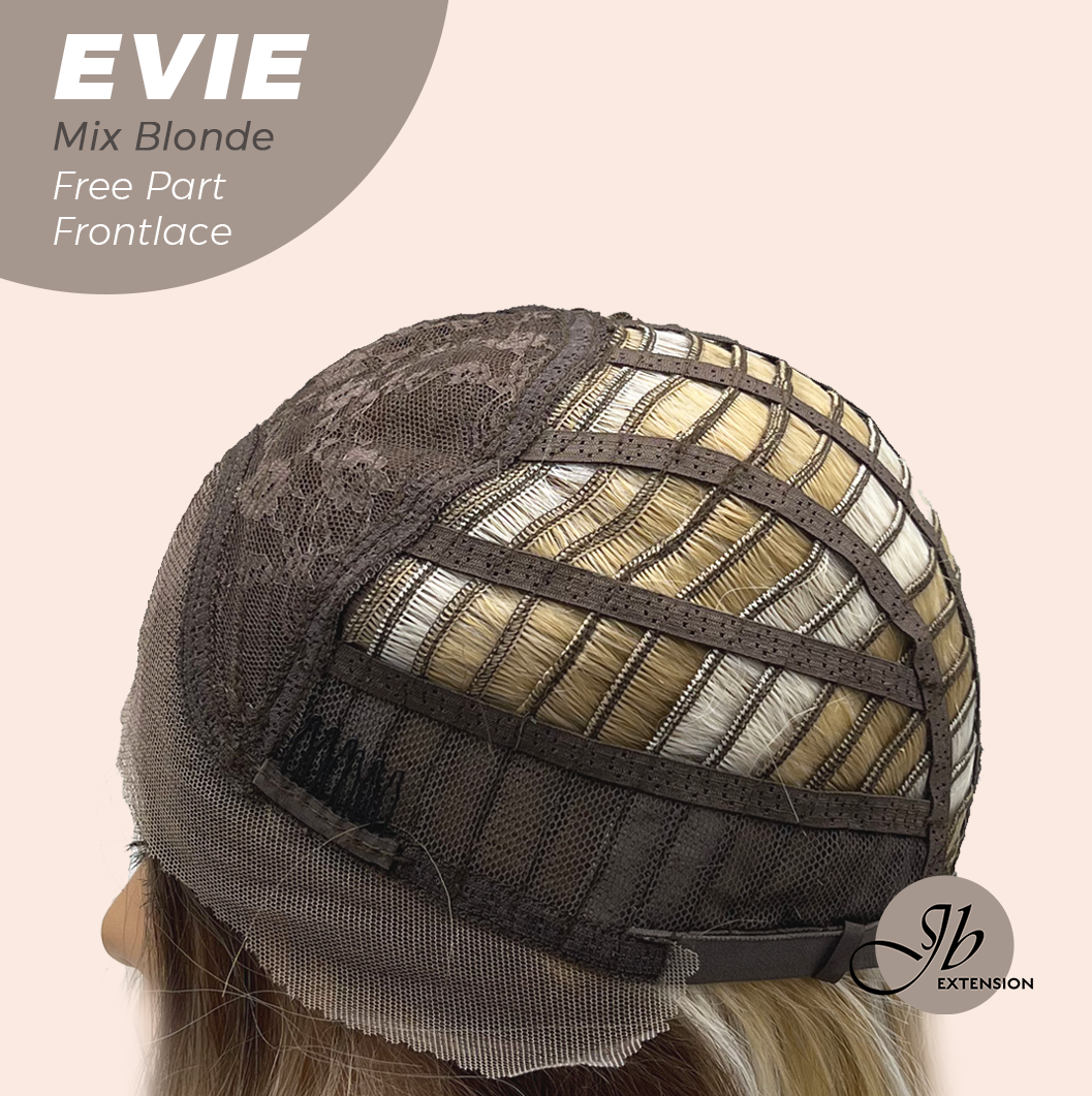 JBEXTENSION 22 Inches Mix Blonde Pre-Cut Free Part Frontlace Glueless Wig EVIE MIX BLONDE