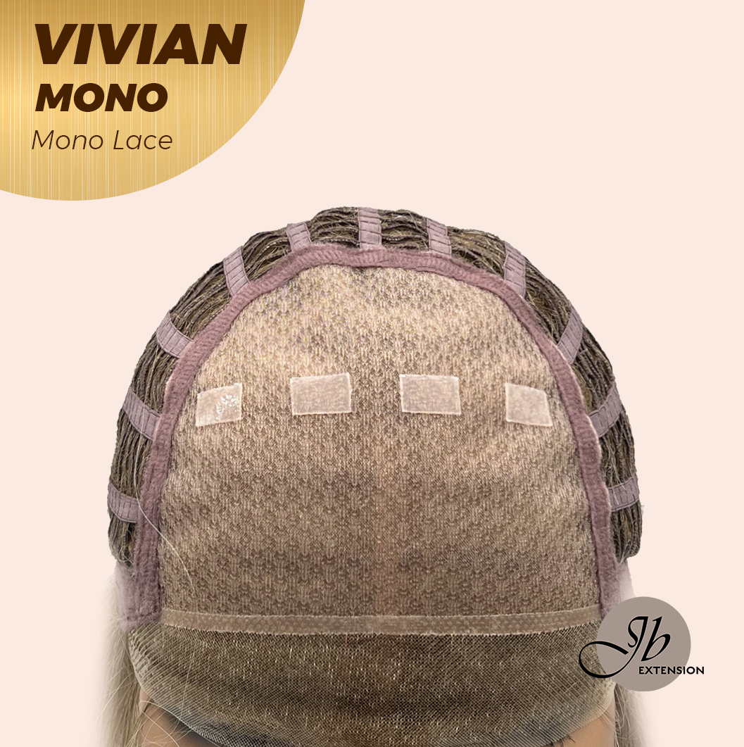 JBEXTENSION VIVIAN MONO Monofilament Handmade Wig 6X5 Full Monofilament Hand Tied Top Wig 12 Inches Blonde Wave Mono Lace Wig With Anti-slip Silicone Strips Glueless Wig VIVIAN MONO【BENDY EAR TABS】