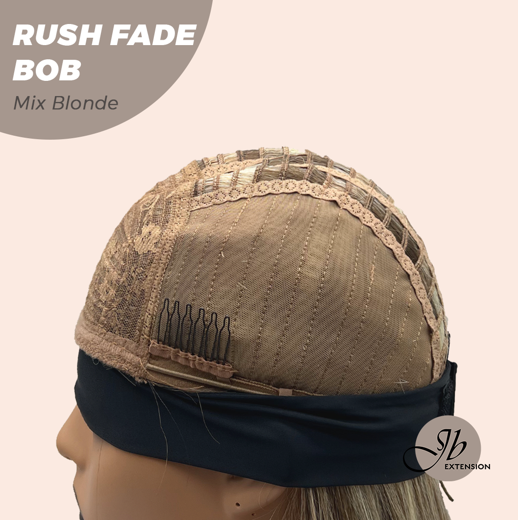 JBEXTENSION 12 Inches Short Hair Mix Blonde Headband Wig RUSH FADE BOB - MIX BLONDE