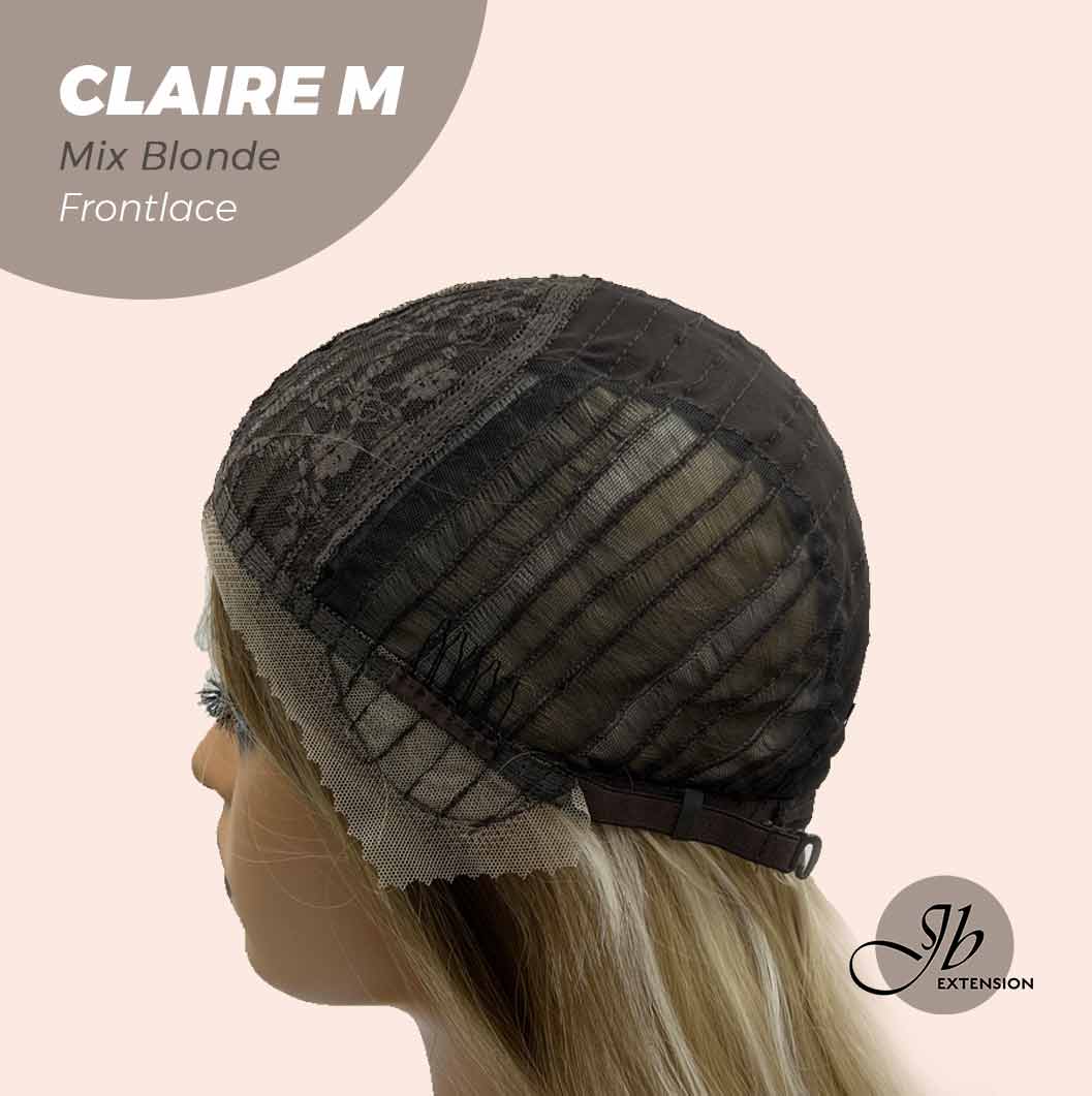 JBEXTENSION 22 Inches Body Wave Mix Blonde Pre-Cut Frontlace Glueless Wig CLAIRE M BLONDE