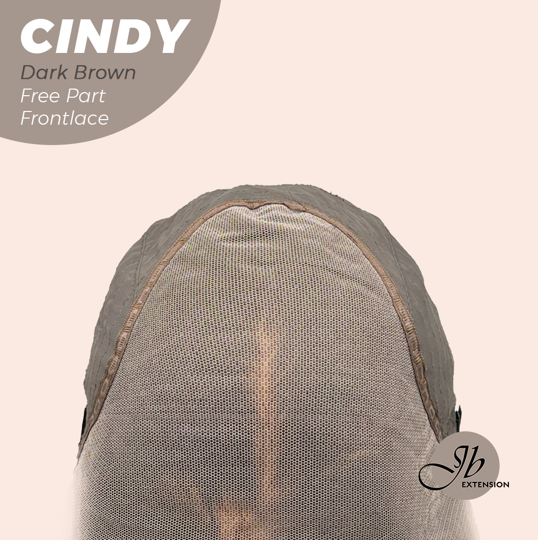 JBEXTENSION 20 Inches Dark Brown Curly Pre-Cut 9X6 U Lace Free Part Frontlace Glueless Wig CINDY DARK BROWN