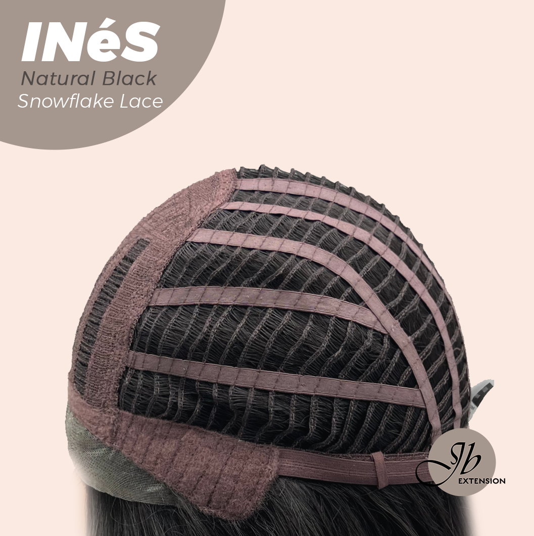 JBEXTENSION 22 Inches Natural Black Pre-Cut Snowflake Lace Frontlace Glueless Wig INéS NATURAL BLACK【PERMATEASE】【BENDY EAR TABS】