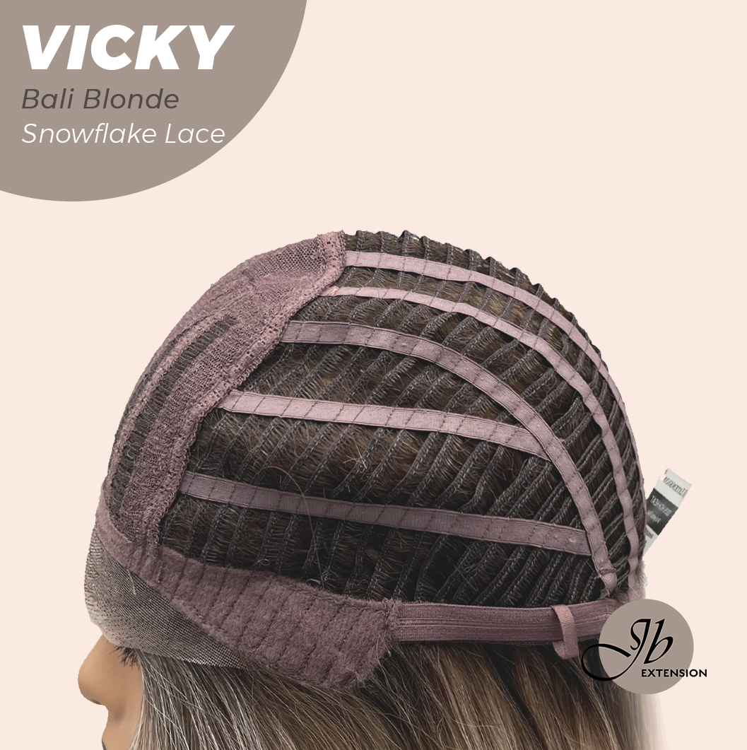 JBEXTENSION 20 Inches Bali Blonde Pre-Cut Snowflake Lace Frontlace Glueless Wig VICKY BALI BLONDE【PERMATEASE】【BENDY EAR TABS】- M/L