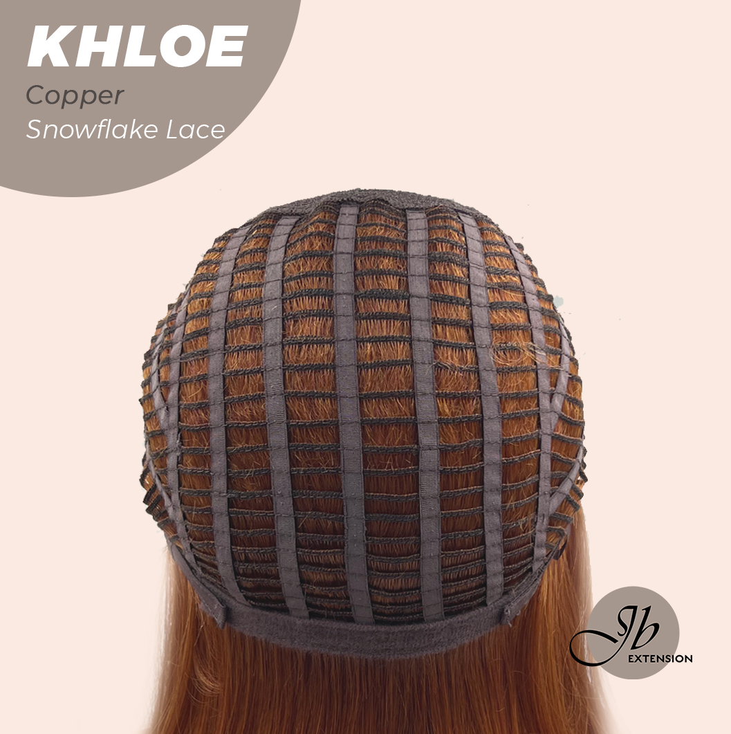 HOT OF SEASON - 12 Inches Bob Cut Copper Pre-Cut Snowflake Lace Frontlace Glueless Wig KHLOE COPPER【PERMATEASE】【BENDY EAR TABS】