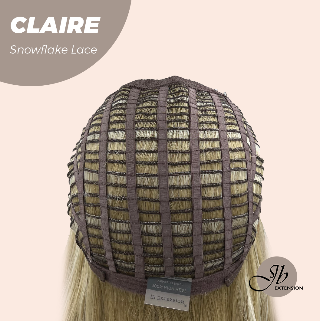JBEXTENSION 22 Inches Mix Blonde Pre-Cut Snowflake Lace Frontlace Glueless Wig CLAIRE SNOWFLAKE【PERMATEASE】【BENDY EAR TABS】- M/L