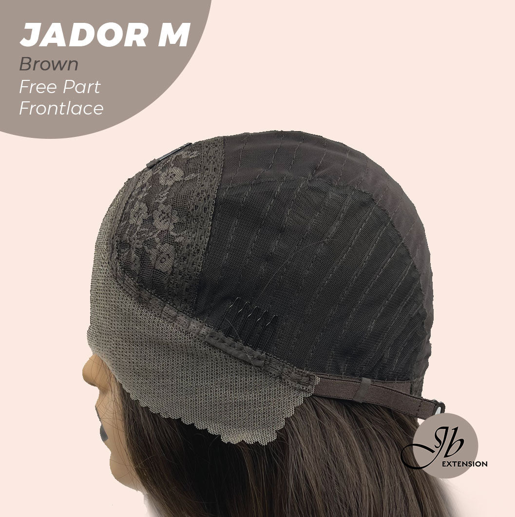 JBEXTENSION 20 Inches Brown Curly Lace Front Wig.Pre Plucked 13*4 HD Transparent Lace Frontal Handmade Futura Fiber Swiss Lace Synthetic Fiber Glueless Wig JADOR M BROWN