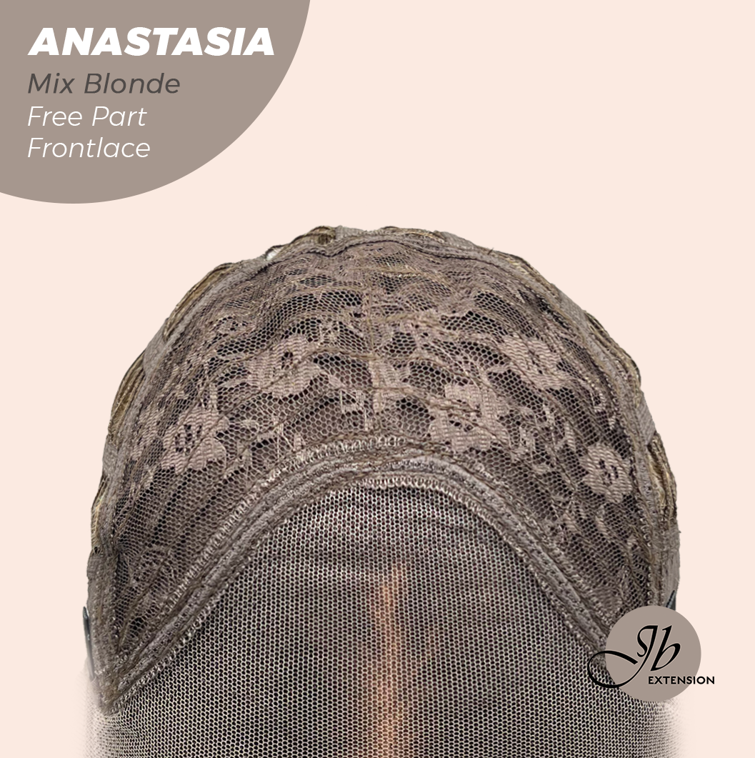 JBEXTENSION 20 Inches Mix Blonde Curly Pre-Cut 13X3 Lace Free Part Frontlace Glueless Wig ANASTASIA MIX BLONDE