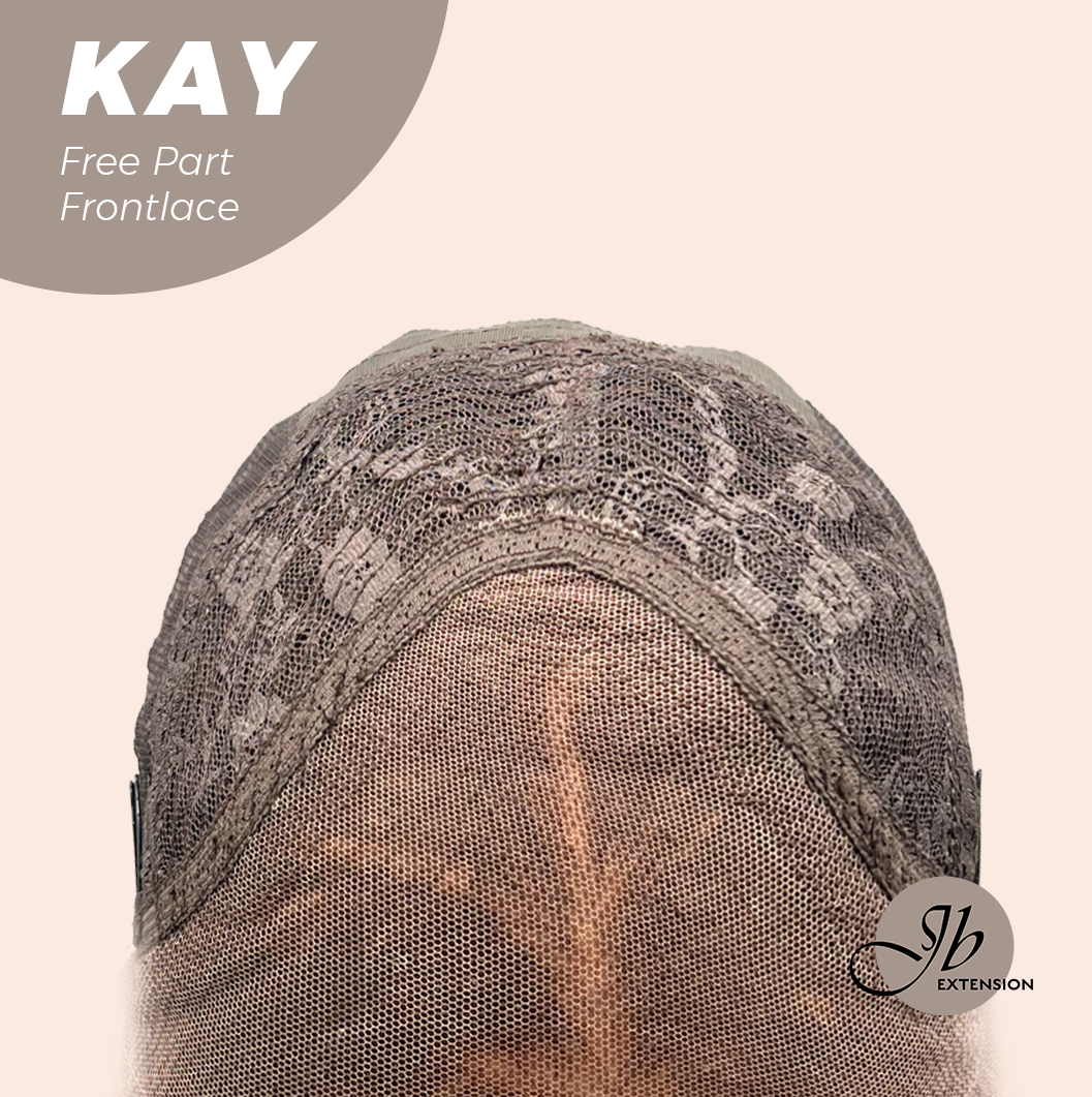 JBEXTENSION 24 Inches Brown With Highlight Curly Pre-Cut Free Part Frontlace Glueless Wig KAY FREE PART