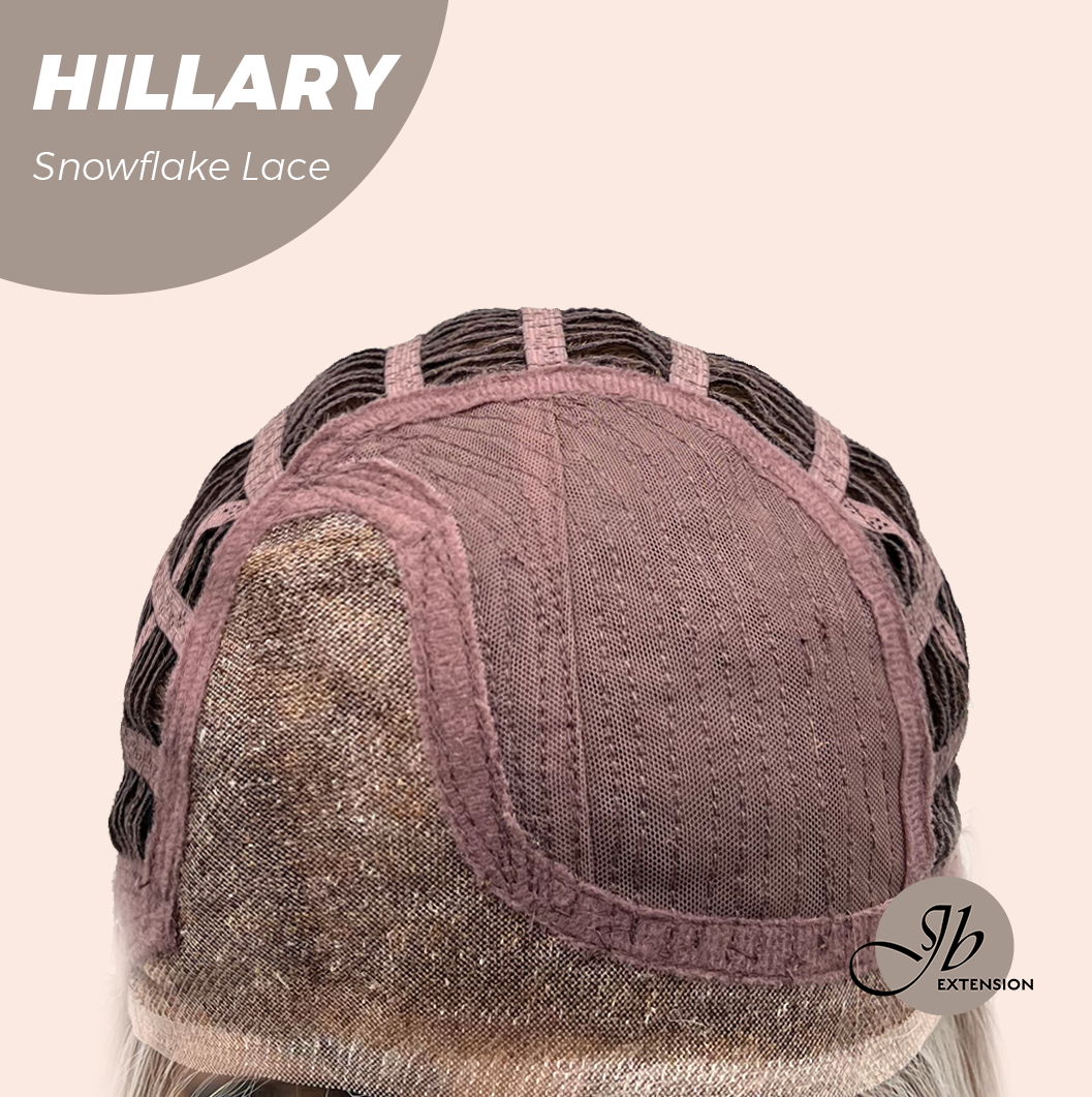 JBEXTENSION 16 Inches Blonde Straight Pre-Cut Side Part Snowflake Lace Frontlace Glueless Wig HILLARY SNOWFLAKE【BENDY EAR TABS】- S/M