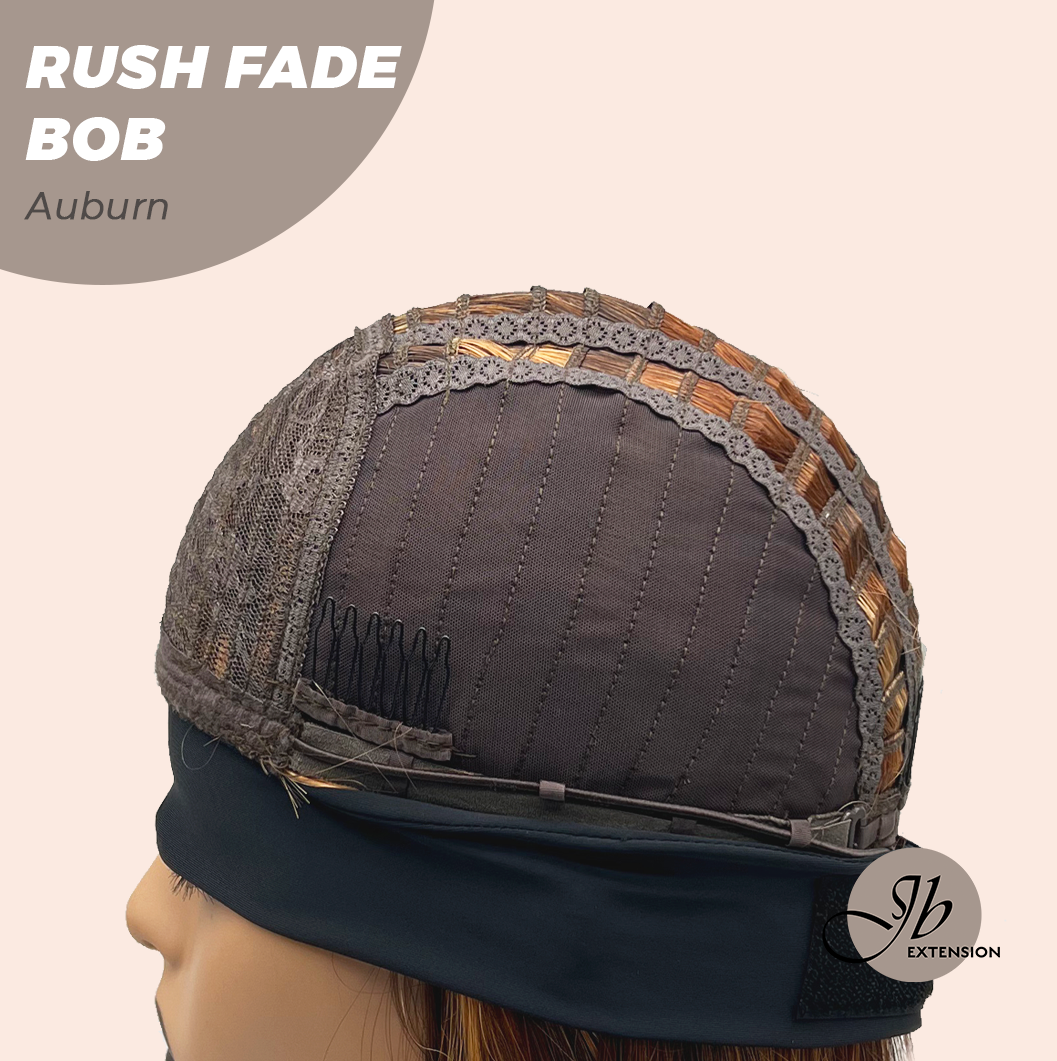 JBEXTENSION 12 Inches Short Hair Auburn Highlight Headband Wig RUSH FADE BOB - AUBURN