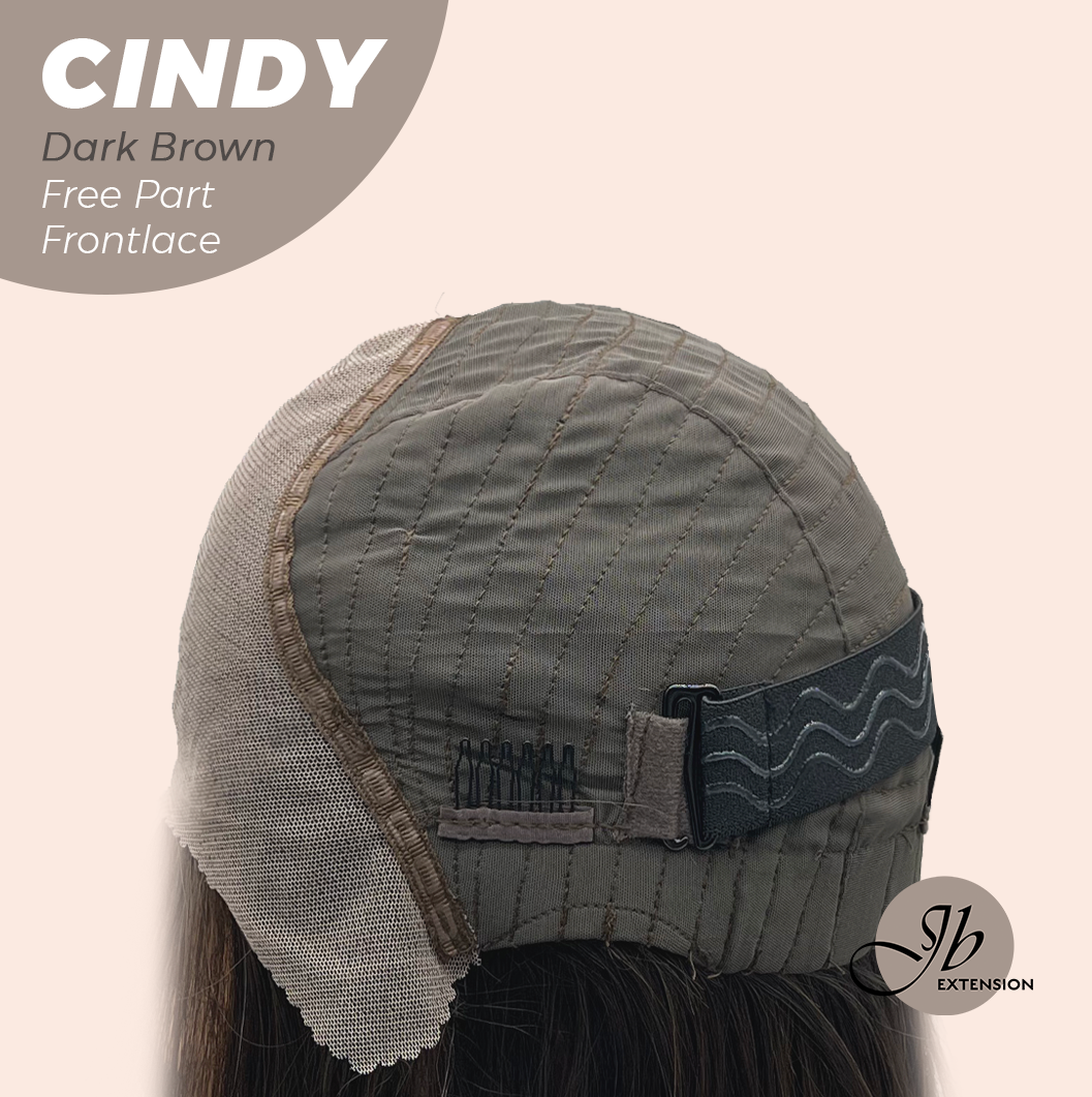 JBEXTENSION 20 Inches Dark Brown Curly Pre-Cut 9X6 U Lace Free Part Frontlace Glueless Wig CINDY DARK BROWN