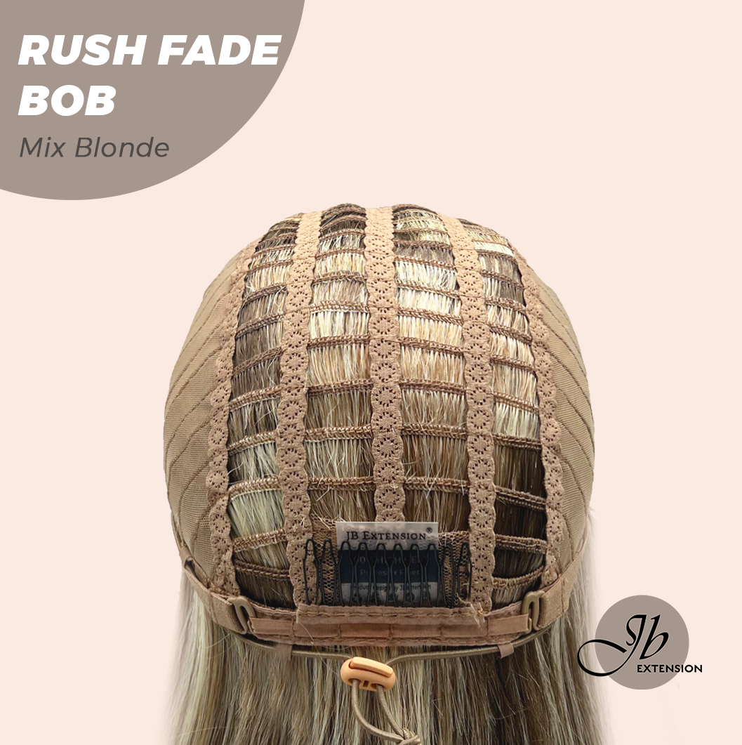 JBEXTENSION 12 Inches Short Hair Mix Blonde Headband Wig RUSH FADE BOB - MIX BLONDE
