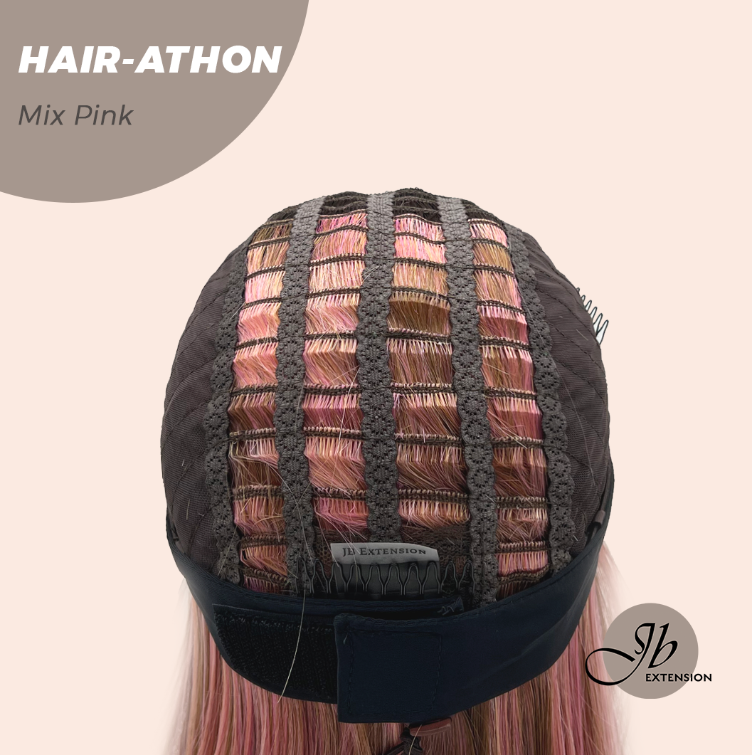 JBEXTENSION 18 Inches Curly Mix Pink Headband Wig HAIR-ATHON - MIX PINK