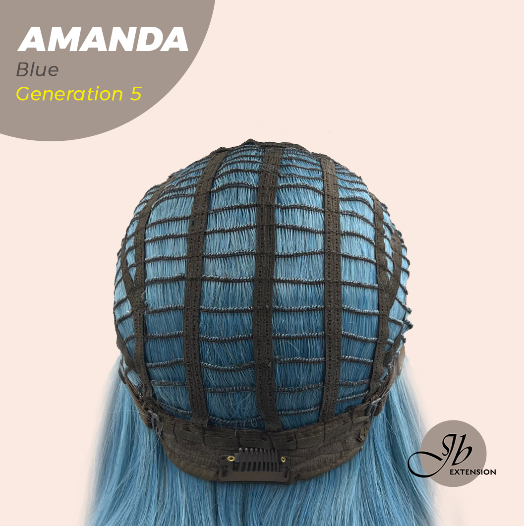 JBEXTENSION GENERATION FIVE 28 Inches Blue Long Wave Wig AMANDA G5 BLUE