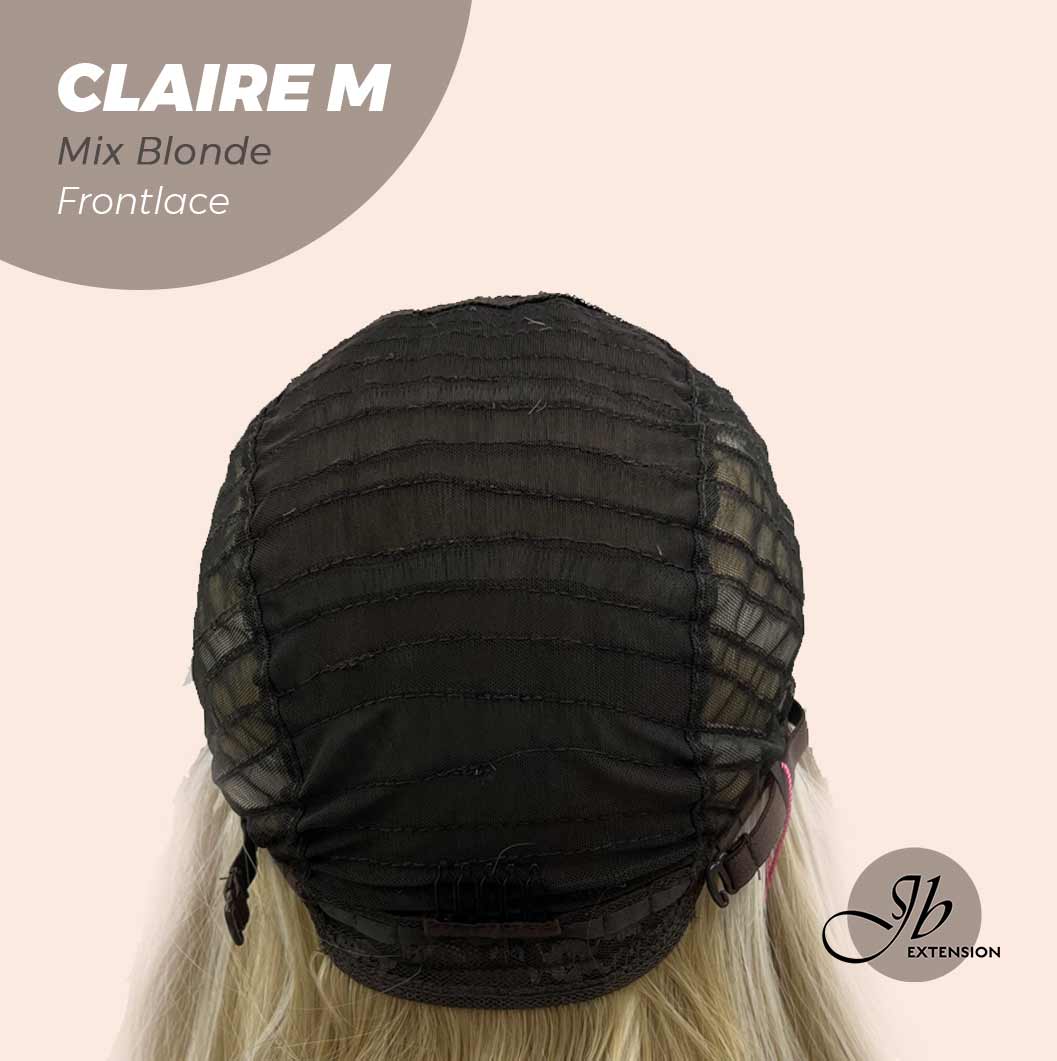 JBEXTENSION 22 Inches Body Wave Mix Blonde Pre-Cut Frontlace Glueless Wig CLAIRE M BLONDE