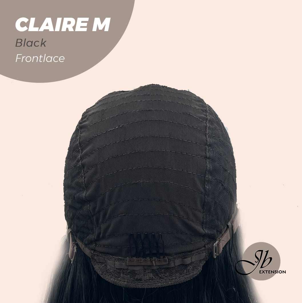 JBEXTENSION 22 Inches Body Wave Jet Black Pre-Cut Frontlace Glueless Wig CLAIRE M BLACK