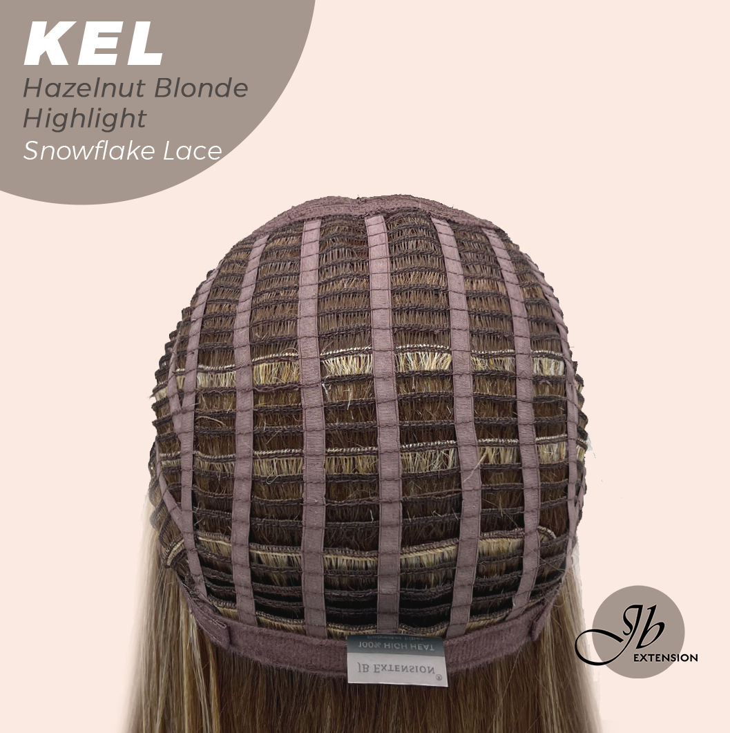 [PRE-ORDER] JBEXTENSION 22 Inches Hazelnut Blonde Highlight Pre-Cut Snowflake Lace Frontlace Glueless Wig KEL HAZELNUT【PERMATEASE】【BENDY EAR TABS】