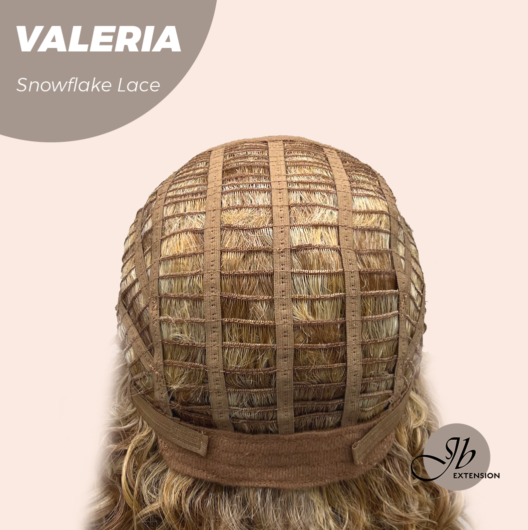 JBEXTENSION 18 Inches Deep Curly Raw Sugar Blonde Pre-Cut Snowflake Lace Frontlace Glueless Wig VALERIA【PERMATEASE】【BENDY EAR TABS】